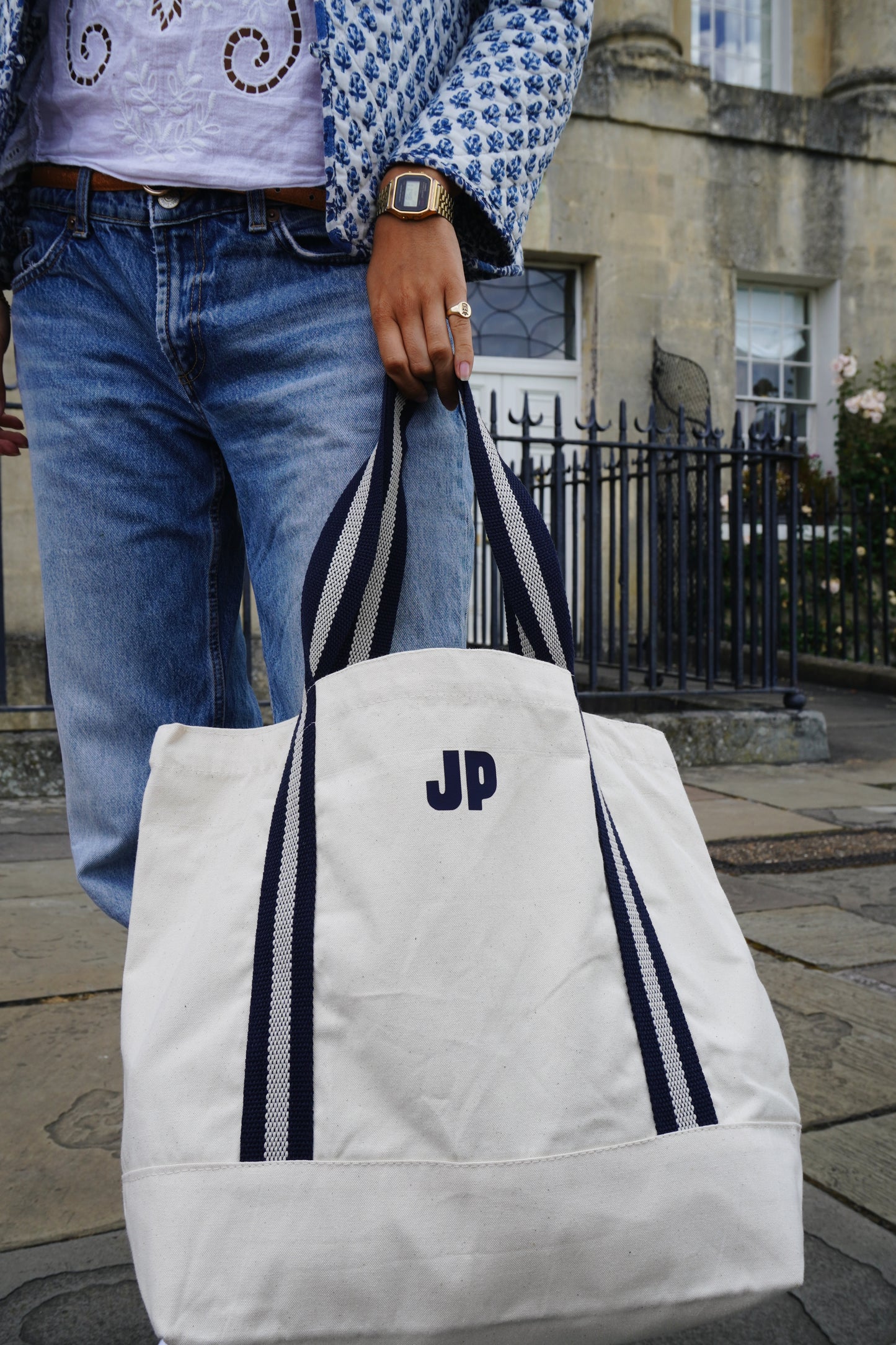 Navy Canvas Tote